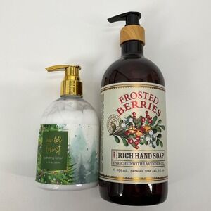 Frosted Berries Hand Soap Winter Forest Lotion Holiday Self Care Gift Set Scents